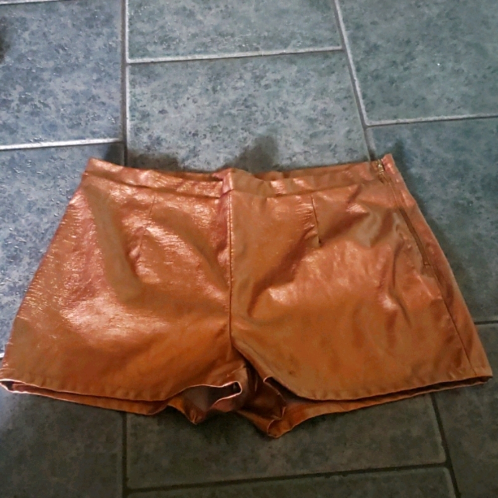 Charlotte Russe high waisted shorts gold bronze